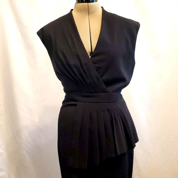 Badgley Mischka Women's Mermaid Dress 6 Black V-Neck Cap Sleeve Evening Gown - Picture 7 of 13